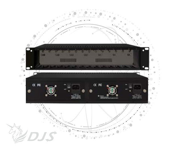 2U 14槽位雙電源光電轉換器機箱