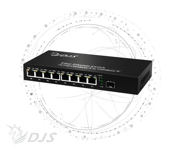 1埠SFP＋8埠RJ45網路光電轉換器