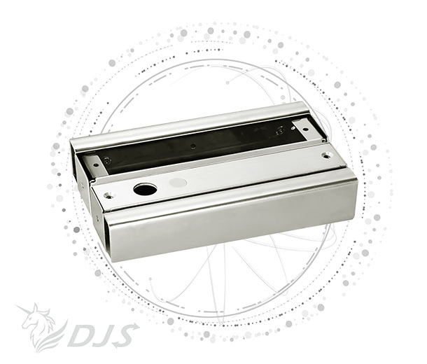 Top and bottom frameless glass door special anode lock external box